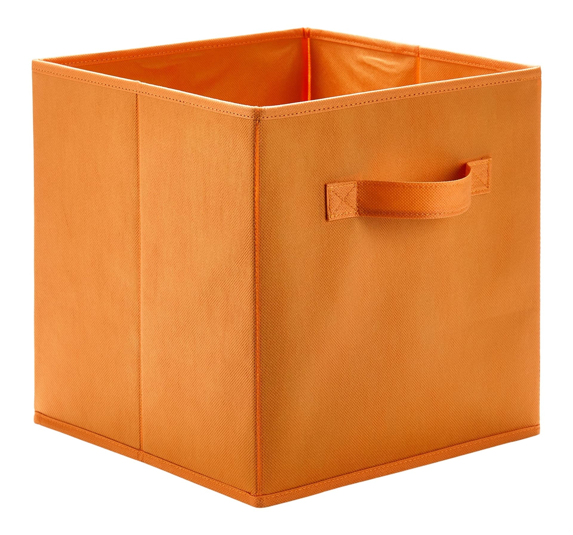 For Living Orange Fabric Foldable Storage Cube Drawers, 10.5x11-in