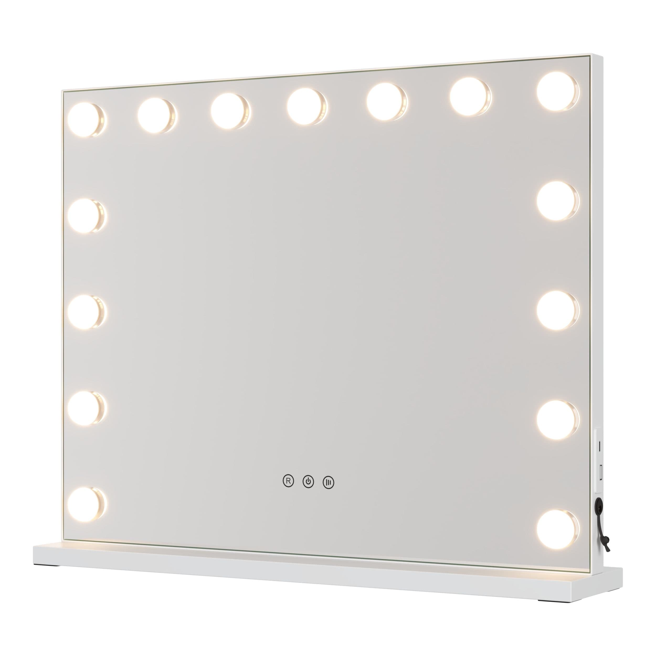 Hollywood 18x22-in Dimmable LED Light Mirror with Phone Charger