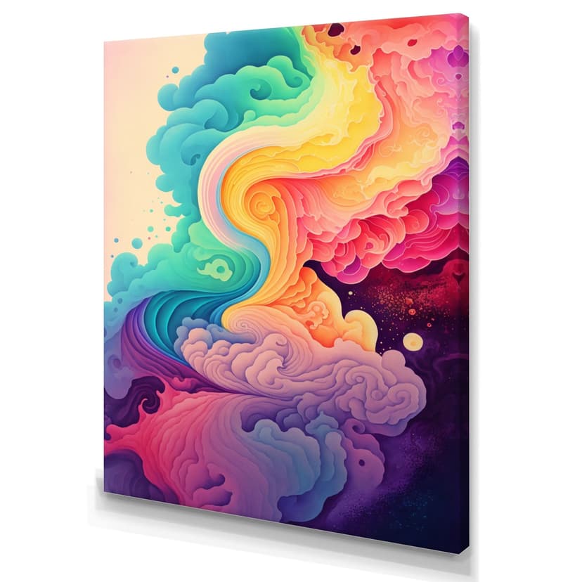 Designart Multicolour Swirly Clouds V Canvas Wall Art, 30-in x 40-in