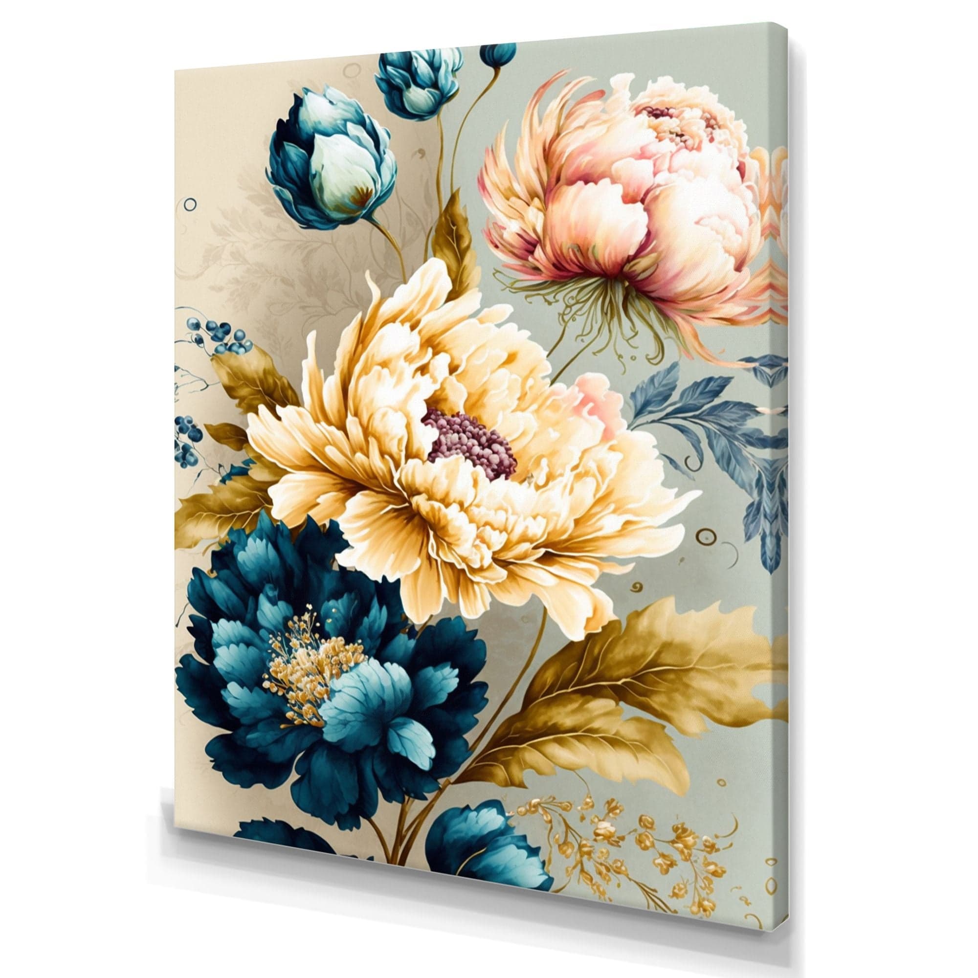 Designart Vibrant Multi-Colour Floral Bunch II Canvas Wall Art, 24-in x 32-in