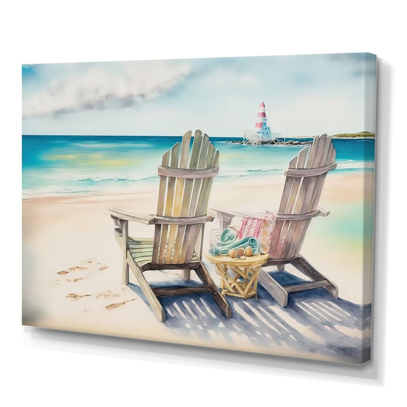 Designart Relax At The Beach V Canvas Wall Art, 40-in x 30-in