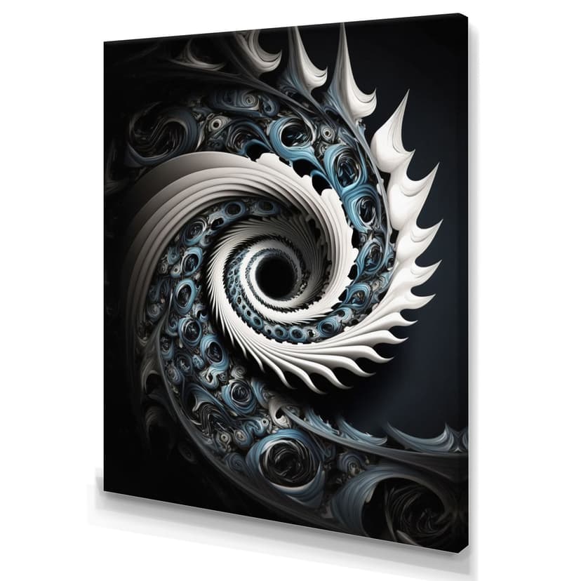 Designart Blue & White Stained Liquid Glass I Canvas Wall Art, 12-in x 20-in