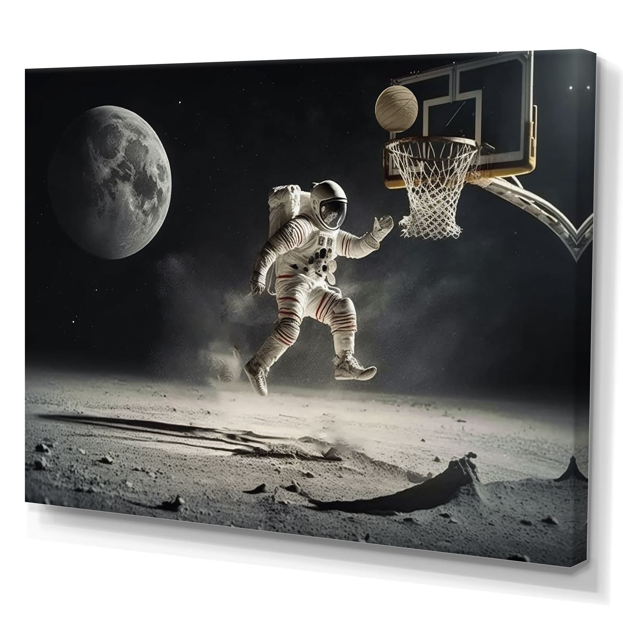 Designart Easy 2 Point On The Moon I Canvas Wall Art, 40-in x 30-in