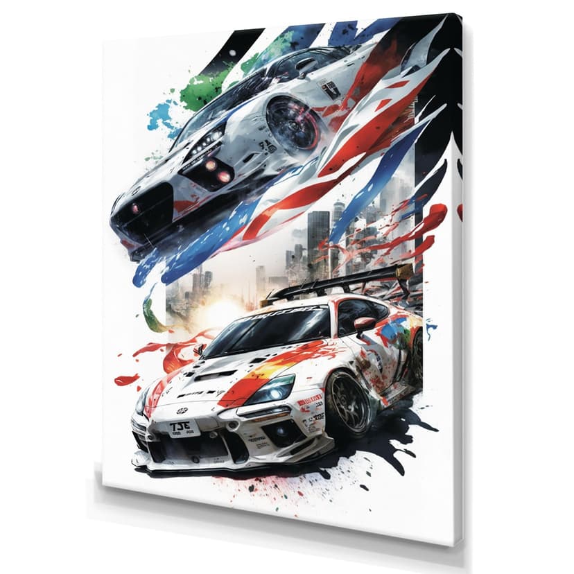 Designart Tokyo Japan Driving Car VII Canvas Wall Art, 30-in x 40-in