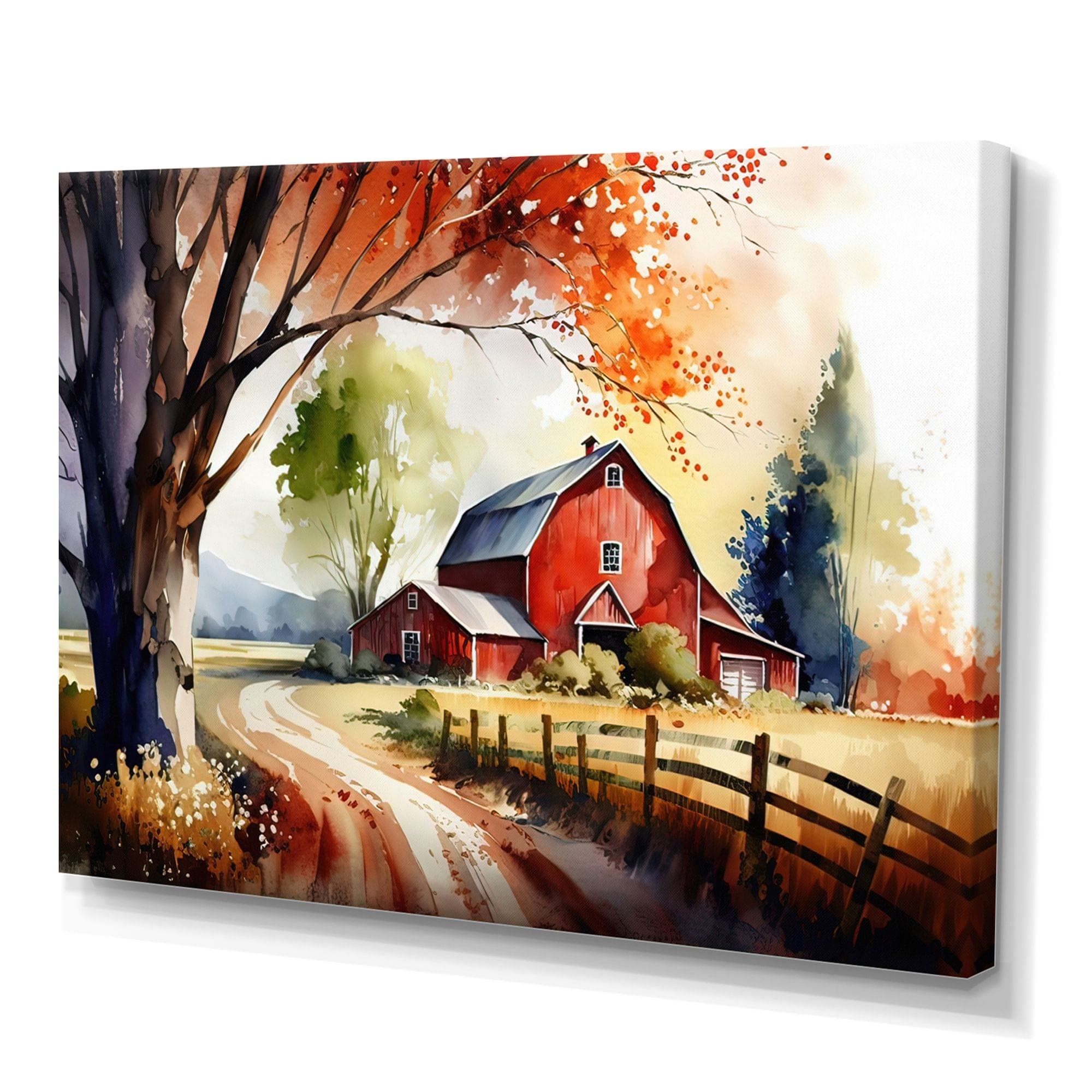 Designart Church In Country Town VI Canvas Wall Art, 40-in x 30-in