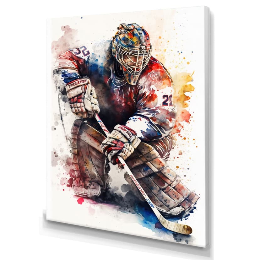 Designart Goal Tender During Game II Canvas Wall Art, 24-in x 32-in