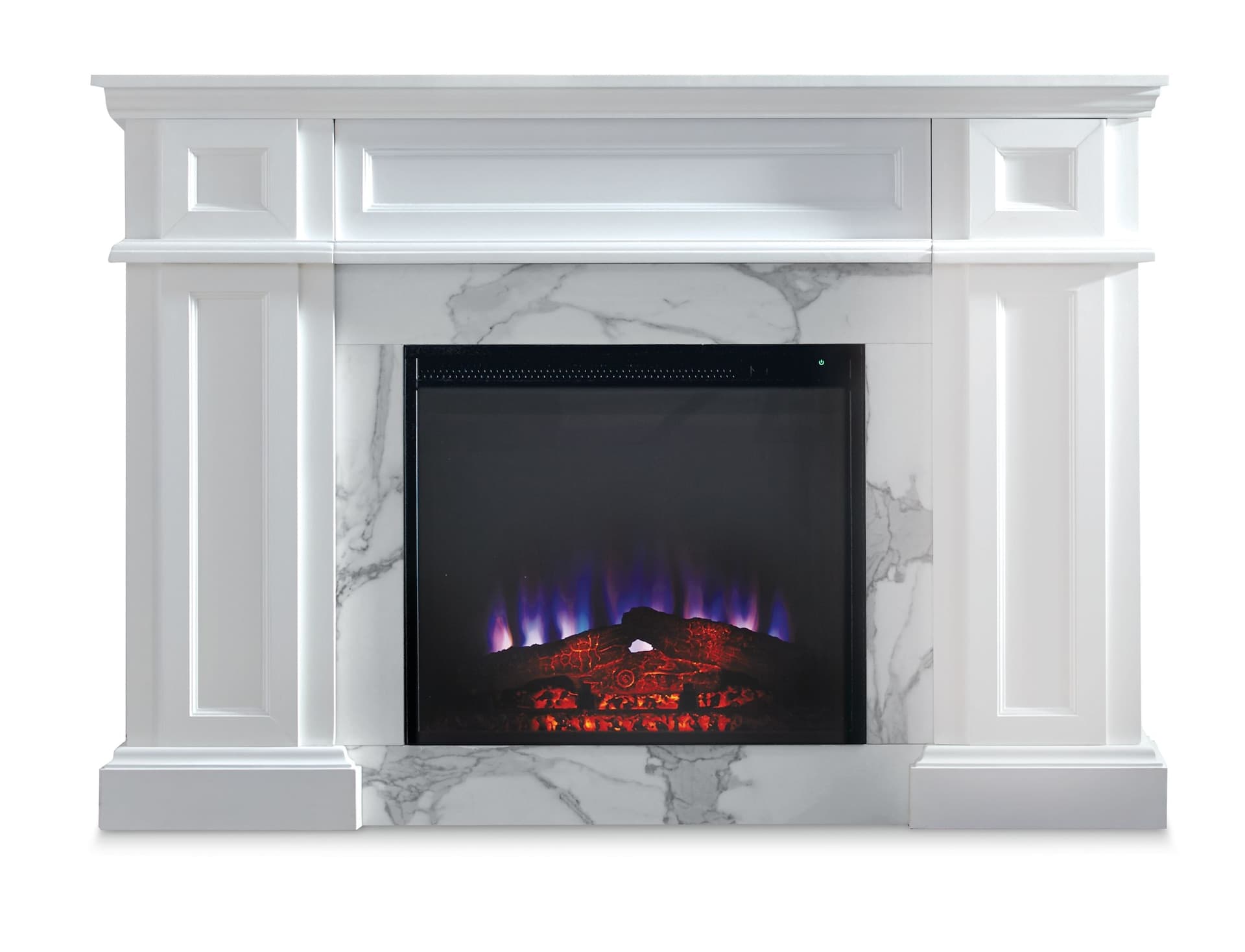 CANVAS Marseille Electric Fireplace, 54-in, 1400W, Includes Remote Control, White