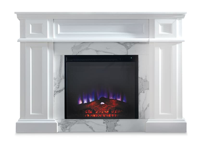 CANVAS Marseille Electric Fireplace, 54-in, 1400W, Includes Remote Control, White