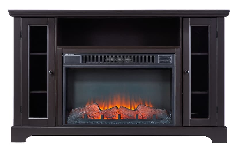 CANVAS Kingwood Media Electric Fireplace TV Stand, 57-in, 1500W, Includes Remote Control, Brown