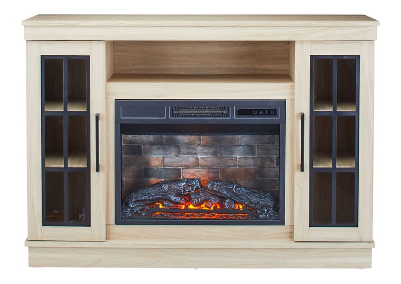 For Living Corner Fireplace with LED Flame Effect, 48.5-in