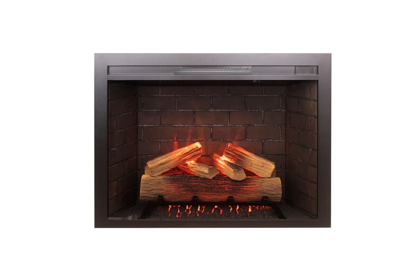 Amantii LED Heater Wall Mount Electric Fireplace w/ Remote and 3 Settings, 34 L x 26-in W, Black