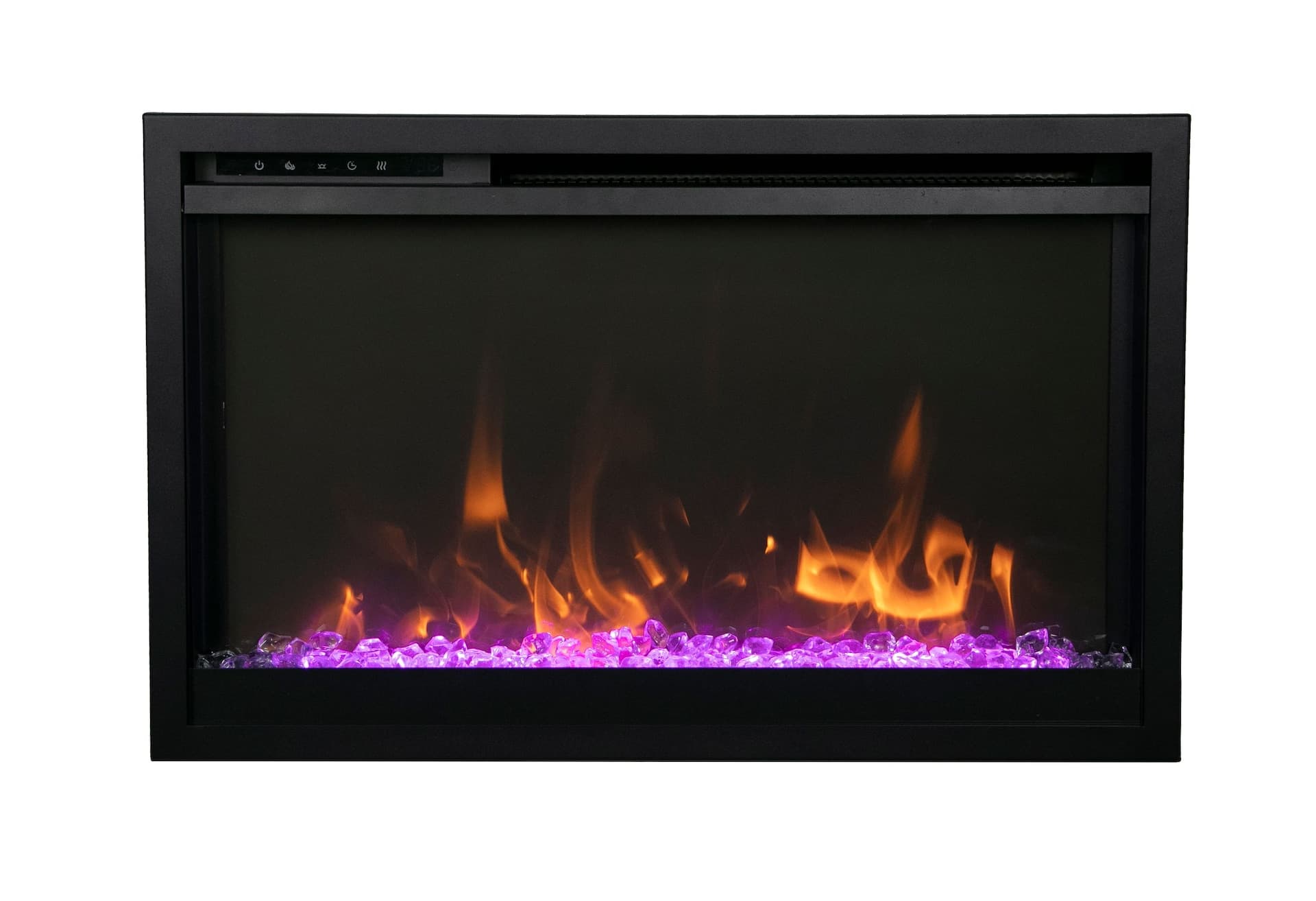 Amantii 5,000 BTU 1500 W 26-in Extra Slim Built-in Electric Fireplace w/ Black Steel Surround