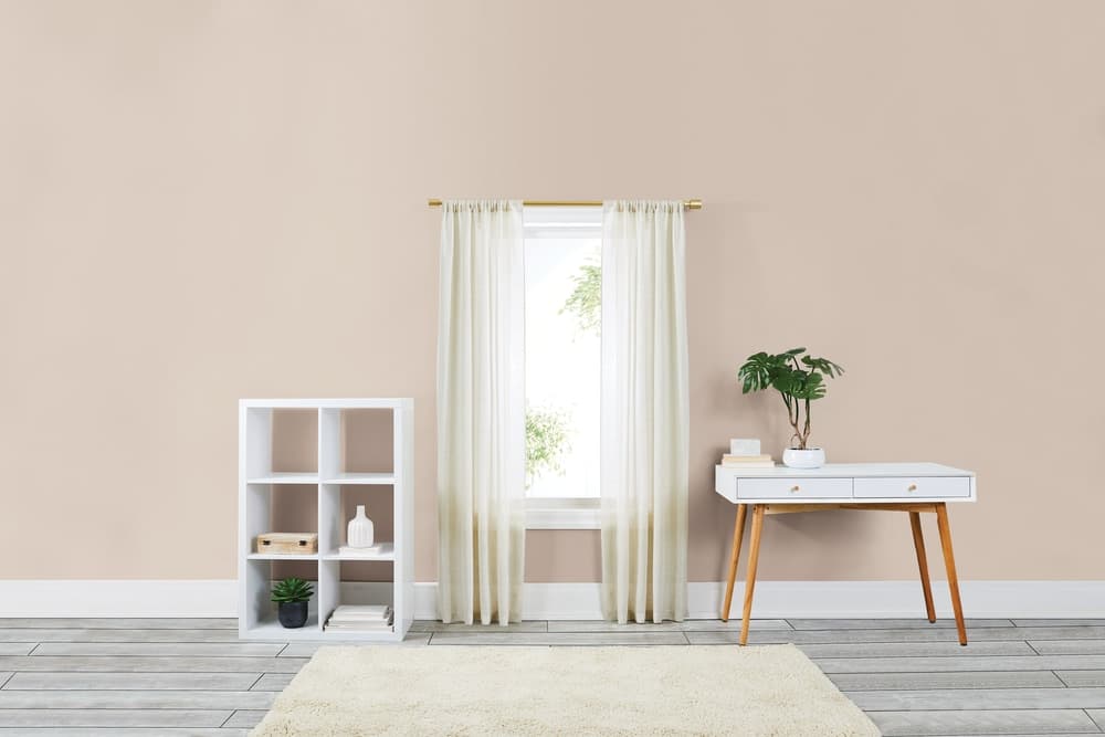 CANVAS Semi Sheer Orillia Linen Window Curtain with Rod Pocket & Back Tab, Natural, 54-in x 84-in, 2-pk
