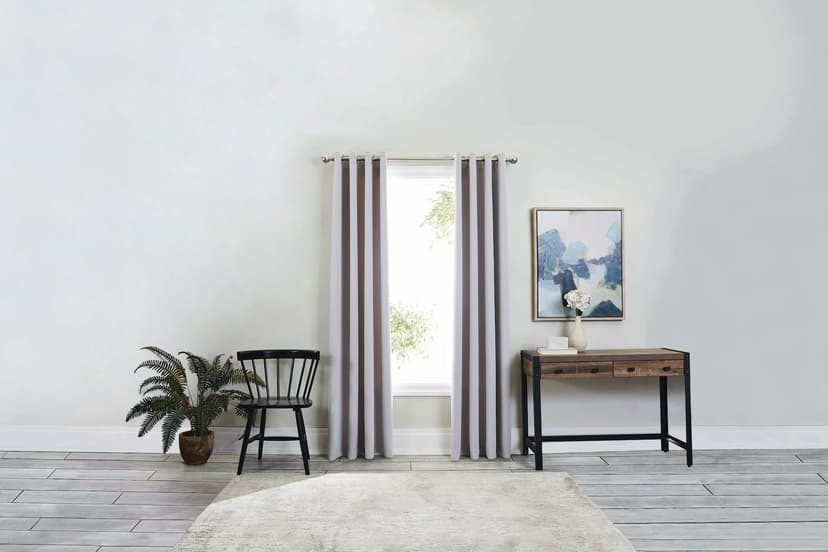 For Living Spence Blackout Window Curtain with Rod Pocket & Back Tab, Ivory, 52-in x 84-in, 2-pk