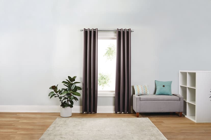 For Living Thermal Insulated Room Darkening Window Curtain with Grommet Top, Dark Charcoal, 52-in x 84-in, 2-pk