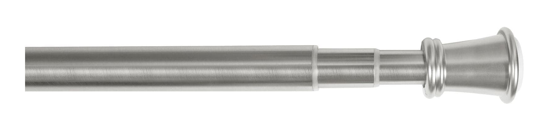 For Living Telescoping Adjustable Curtain Rod, 1-in Diameter, Nickel, 28-in to 66-in