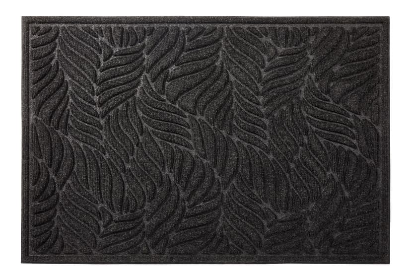 For Living Contours Twisted Leaves Heavy Duty Indoor/Outdoor Winter Floor Mat, Charcoal Grey, 2-ft x 3-ft