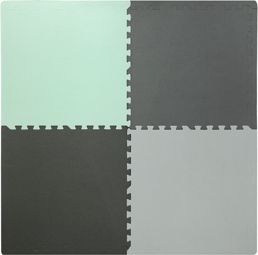 For Living Anti-Fatigue Interlocking Mats, 4-pk, Green/Grey, 24-in x 24-in