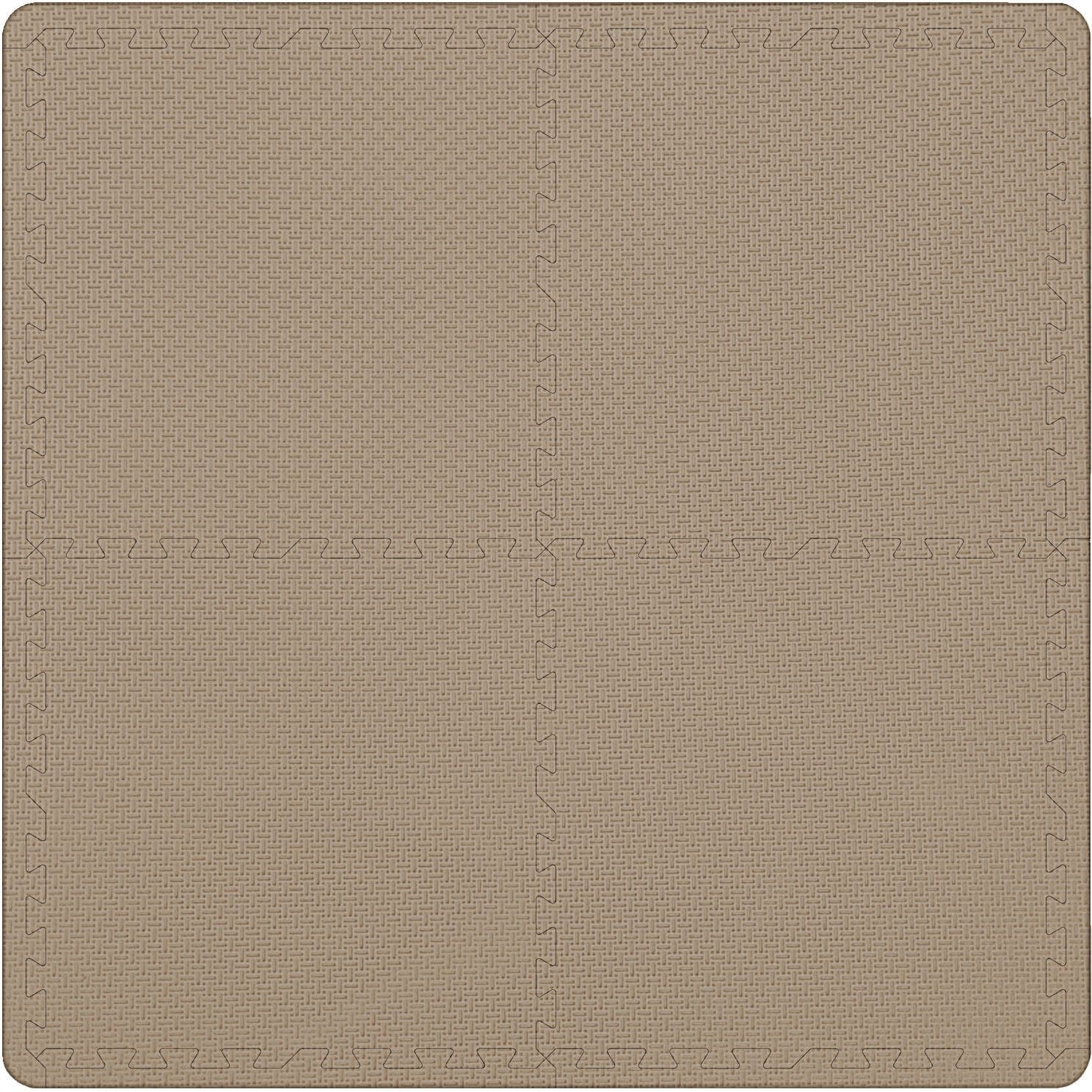 For Living Anti-Fatigue Interlocking Mats, 4-pk, Tan Basketweave, 24-in x 24-in