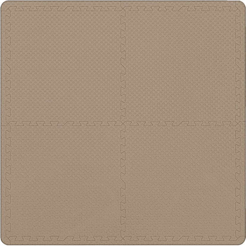For Living Anti-Fatigue Interlocking Mats, 4-pk, Tan Basketweave, 24-in x 24-in
