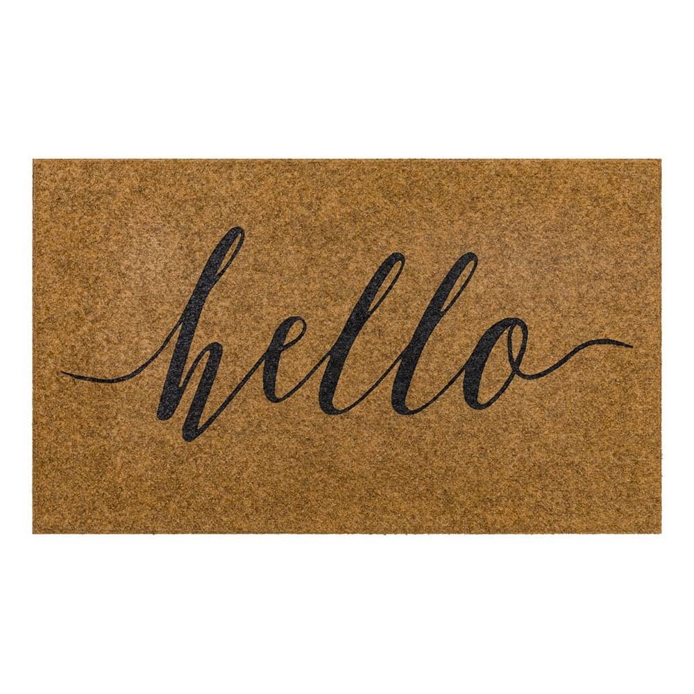 Mohawk Home Faux Coir Indoor/Outdoor Hello Door Mat, 18-in x 30-in