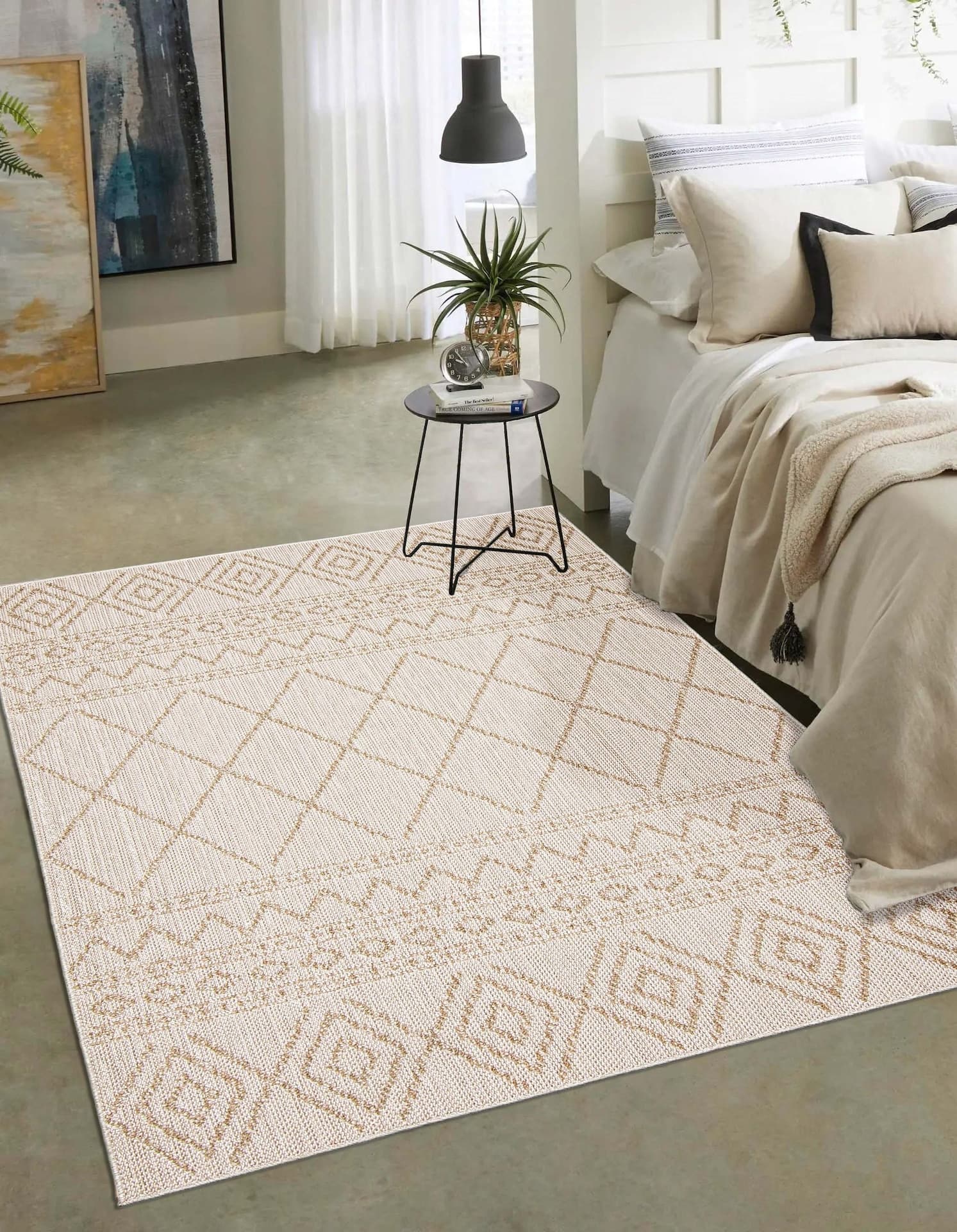 Nolita Rectangular Texturized Polypropylene Indoor Area Rug, Taupe, 8-ft x 10-ft