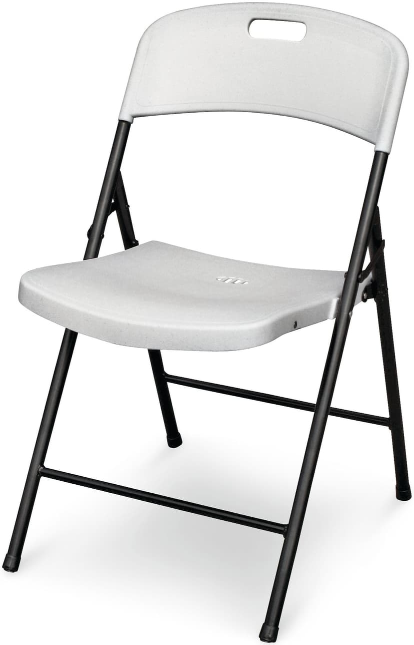 For Living Portable Indoor/Outdoor Contoured Plastic & Metal Folding Chair, White