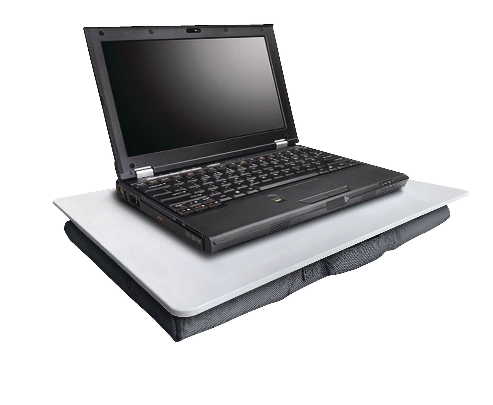 For Living Portable Padded Lap Desk, Fits Laptops Up To 16-in, Grey