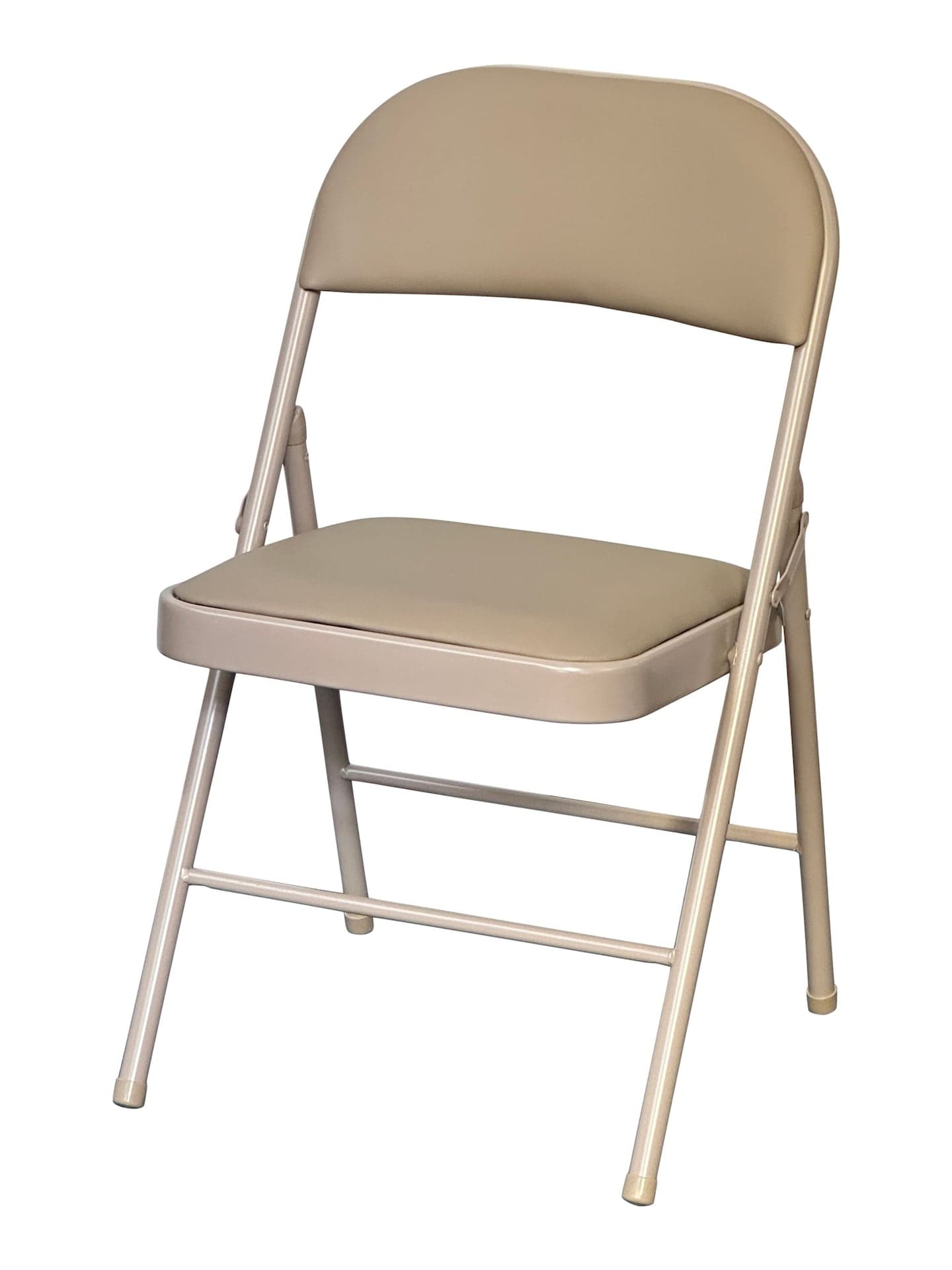For Living Beige Indoor Padded Vinyl Folding Chair