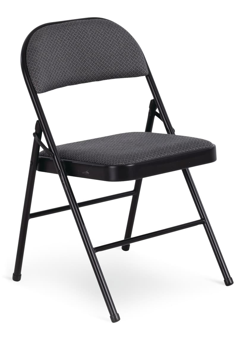 For Living Fabric Folding/Compact Chair, Grey Fabric & Black Frame