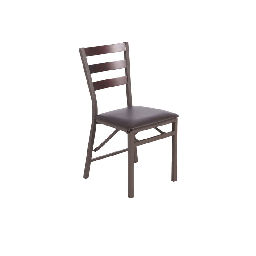 For Living Black Microfibre Folding Ladder Chair, Brown
