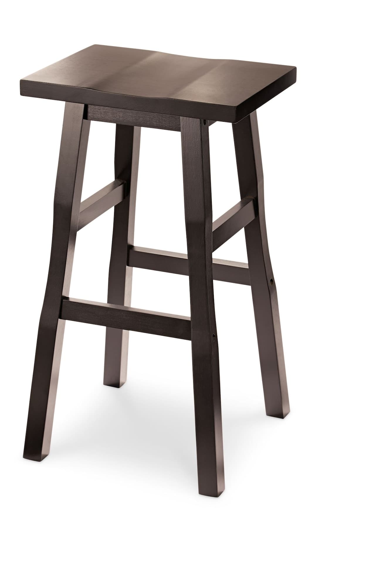 For Living Shinto Solid Wood 26" Counter Stool Armless Backless, Dark Espresso