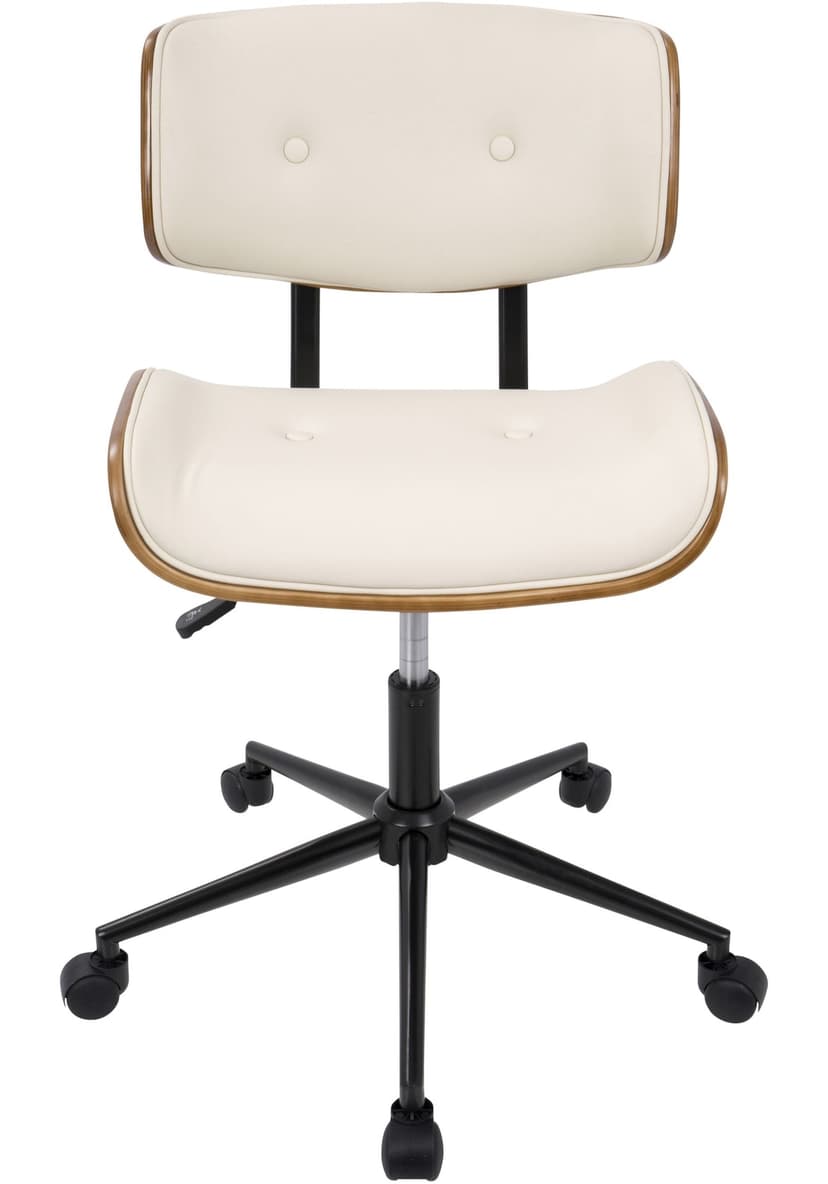 LumiSource Lombardi Swivel Office Chair, Walnut/Cream