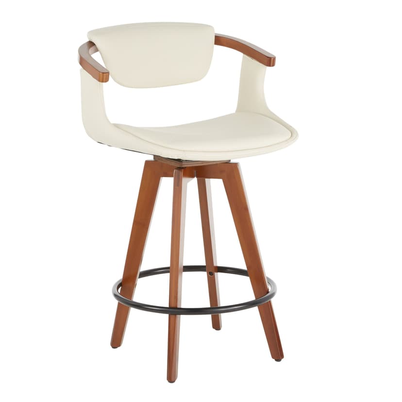 Lumisource Oracle Fixed-height Counter Stool, Cream, 26-in