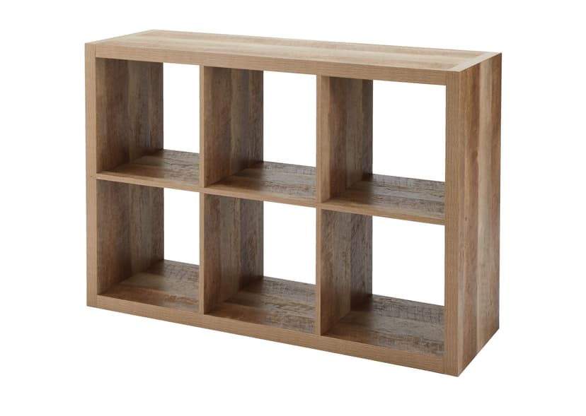 CANVAS Fraser 6-Cube Storage Organizer, Bookcase/Bookshelf, Light Oak Finish