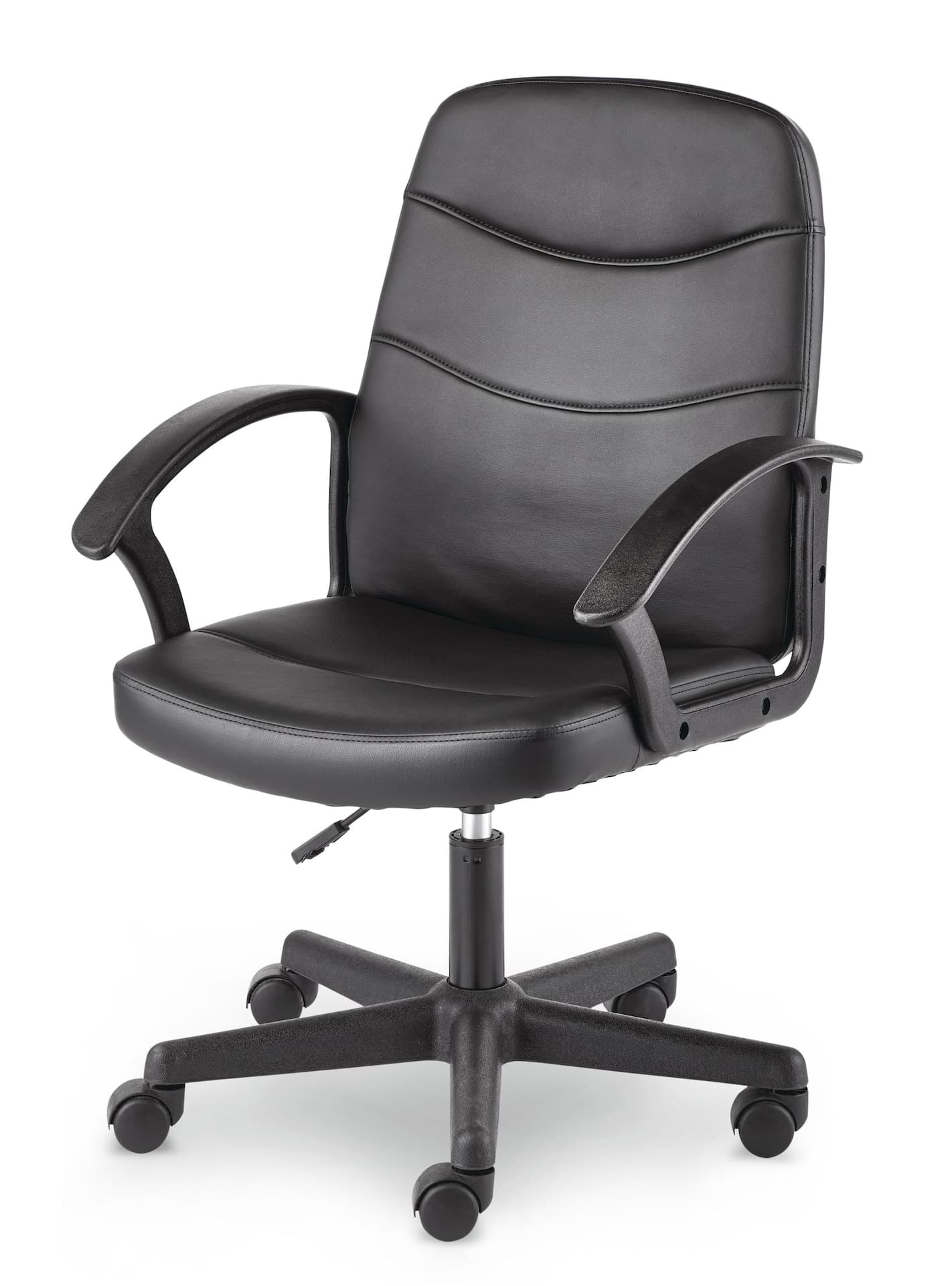 For Living Faux Leather Height Adjustable Executive Swivel Office/Desk Chair, Black
