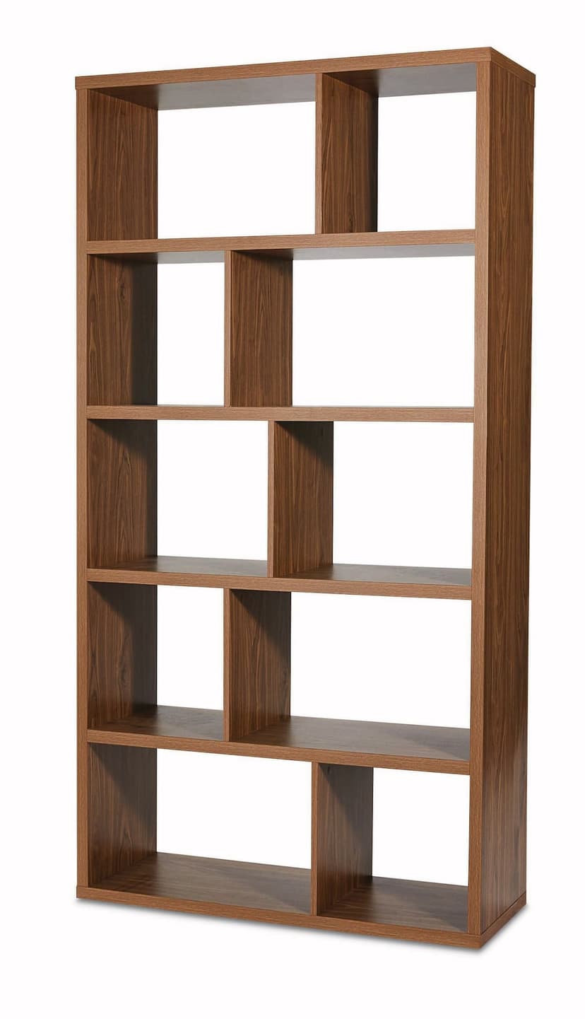 CANVAS Knowlan Modular Adjustable 5-Tier Bookshelf, 38.25 x 14.5 x 74.25-in, Walnut