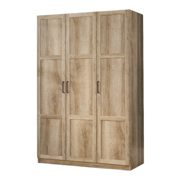 Sauder 3 Door Wardrobe, Shaker Oak