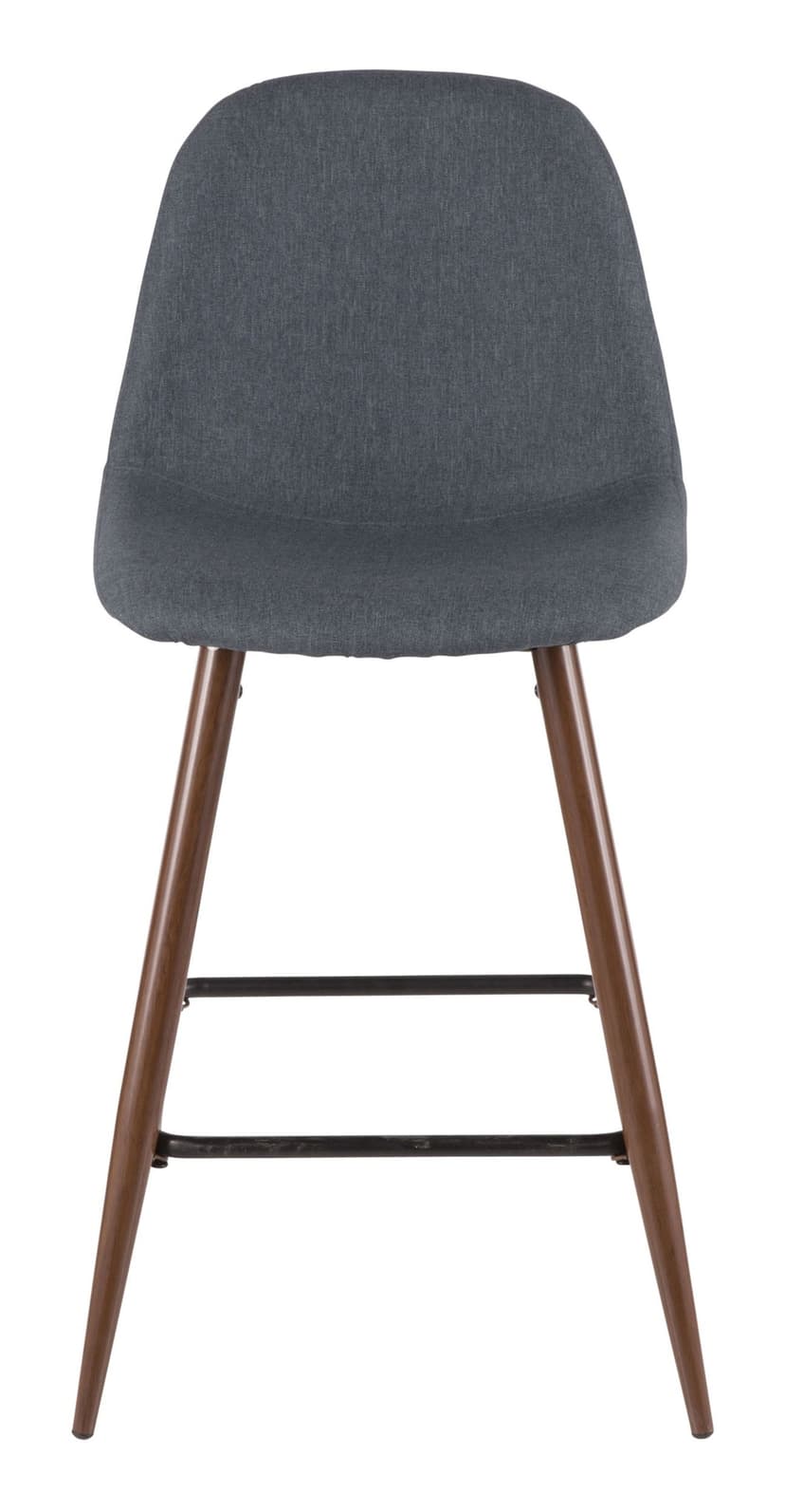 LumiSource Pebble Armless Upholstered Counter/Bar Stool (2-Piece Set), Walnut/Blue