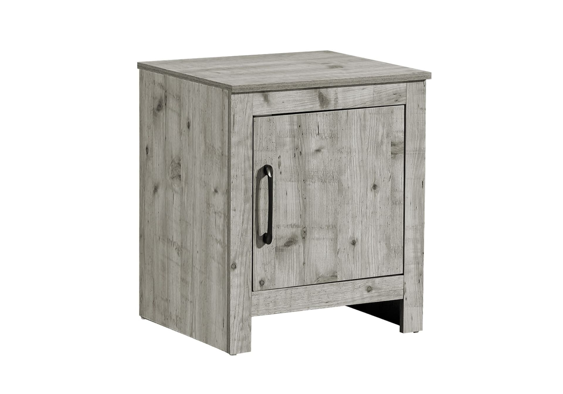 Monarch Carlise Accent/Side Table with Adjustable Shelf & Seagrass-Look Storage Cabinet, Light Walnut, 23-in