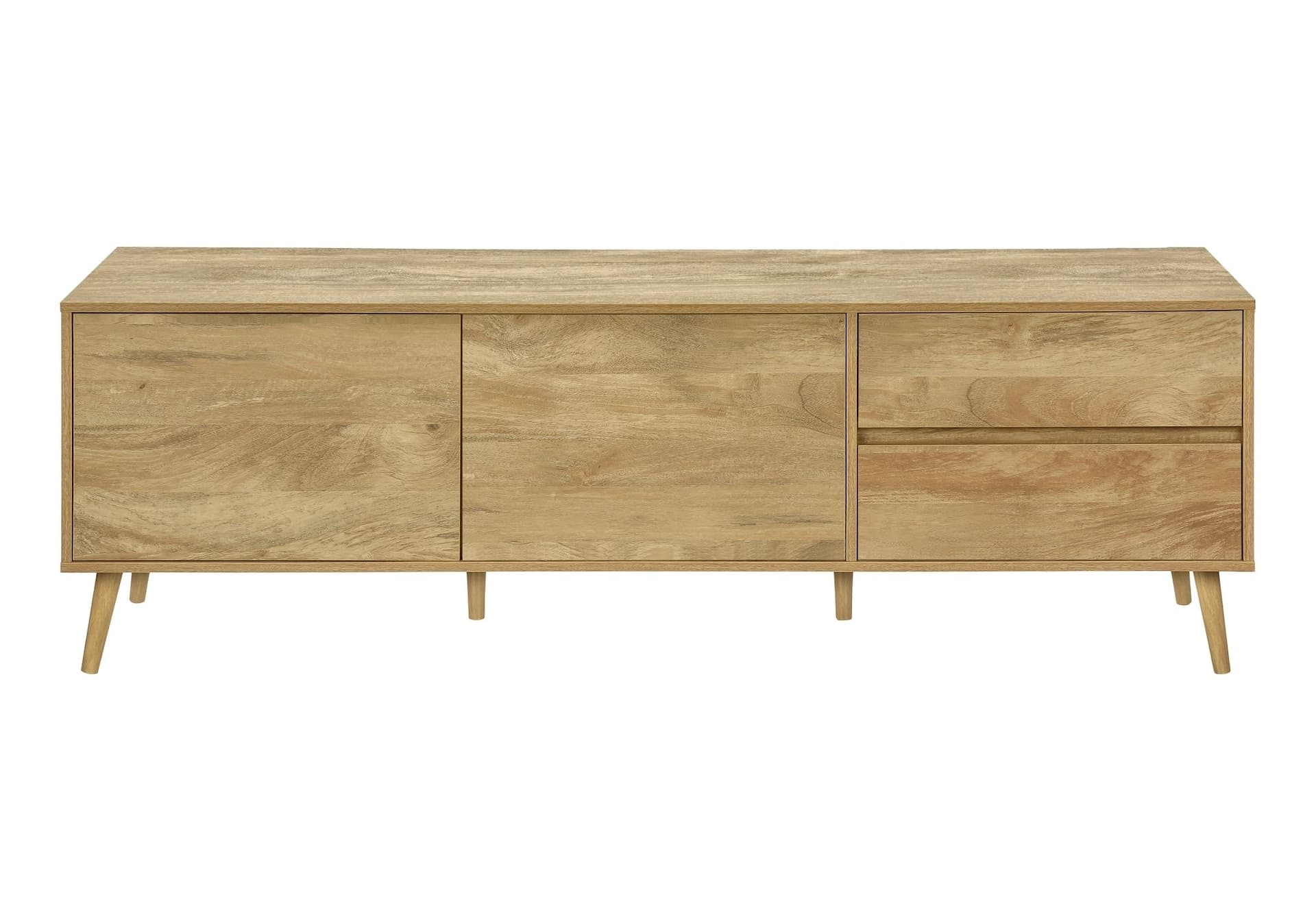 Monarch Tamsin 2-Door TV Stand with Storage Cabinets & Adjustable Shelves, Walnut, 72-in