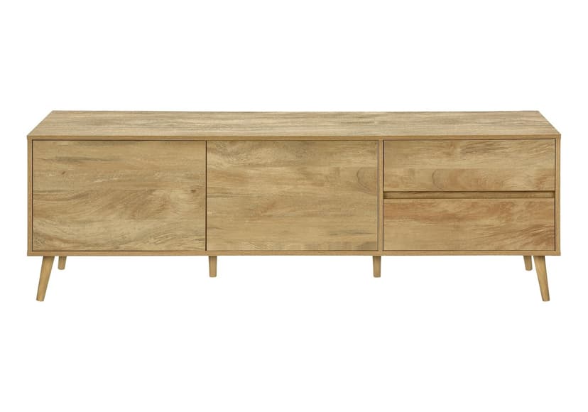 Monarch Tamsin 2-Door TV Stand with Storage Cabinets & Adjustable Shelves, Walnut, 72-in