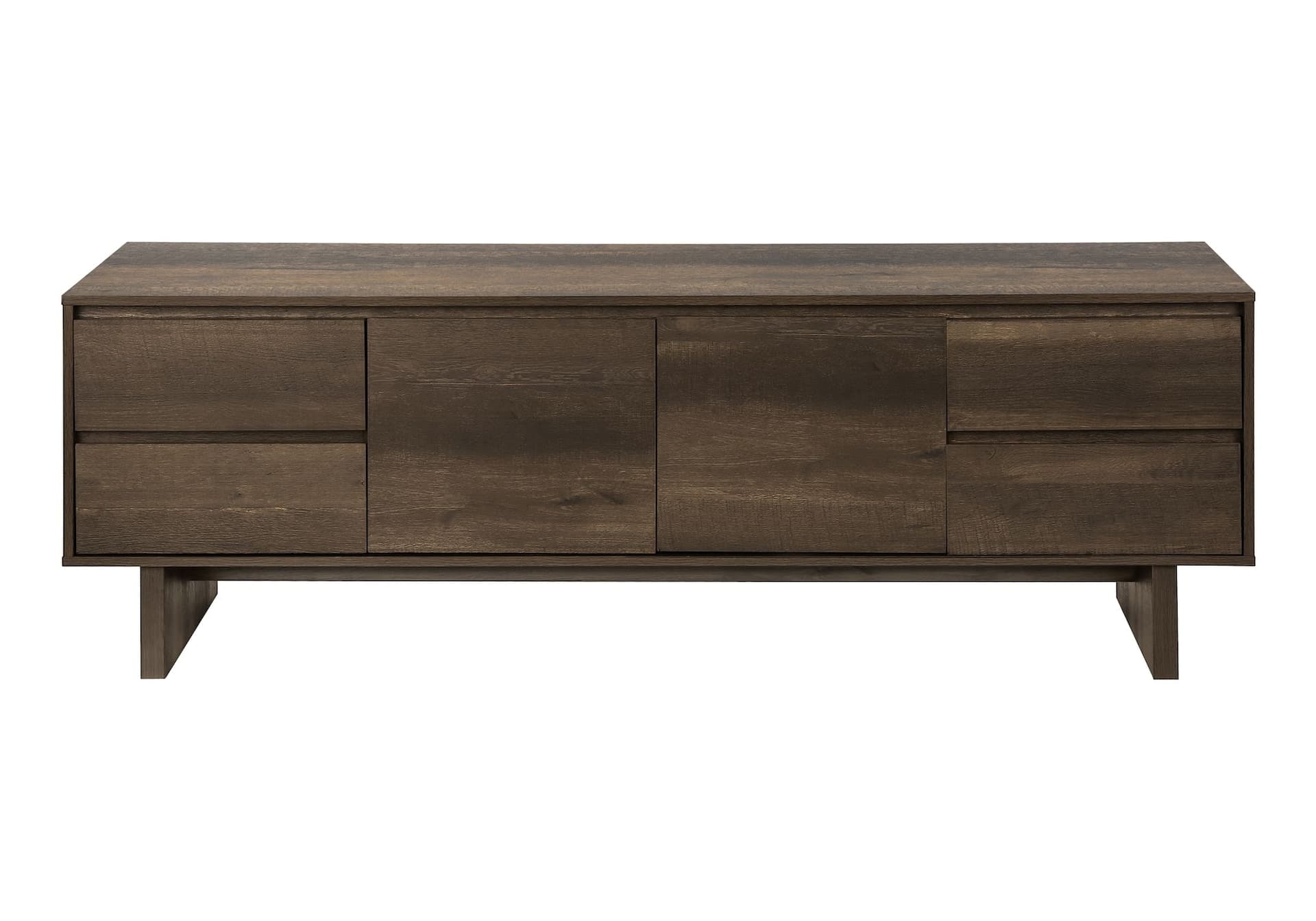Monarch Sayer 4-Drawer Wood-Look TV Stand with Storage Cabinet, Dark Brown, 72-in