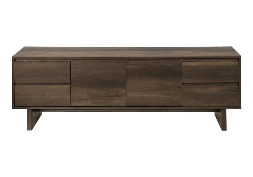 Monarch Sayer 4-Drawer Wood-Look TV Stand with Storage Cabinet, Dark Brown, 72-in
