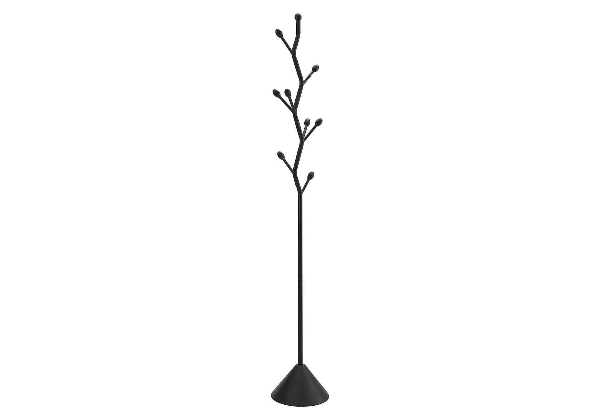 Monarch Oakford Contemporary Freestanding Metal Coat Rack with 8 Hooks, Satin Black, 72-in