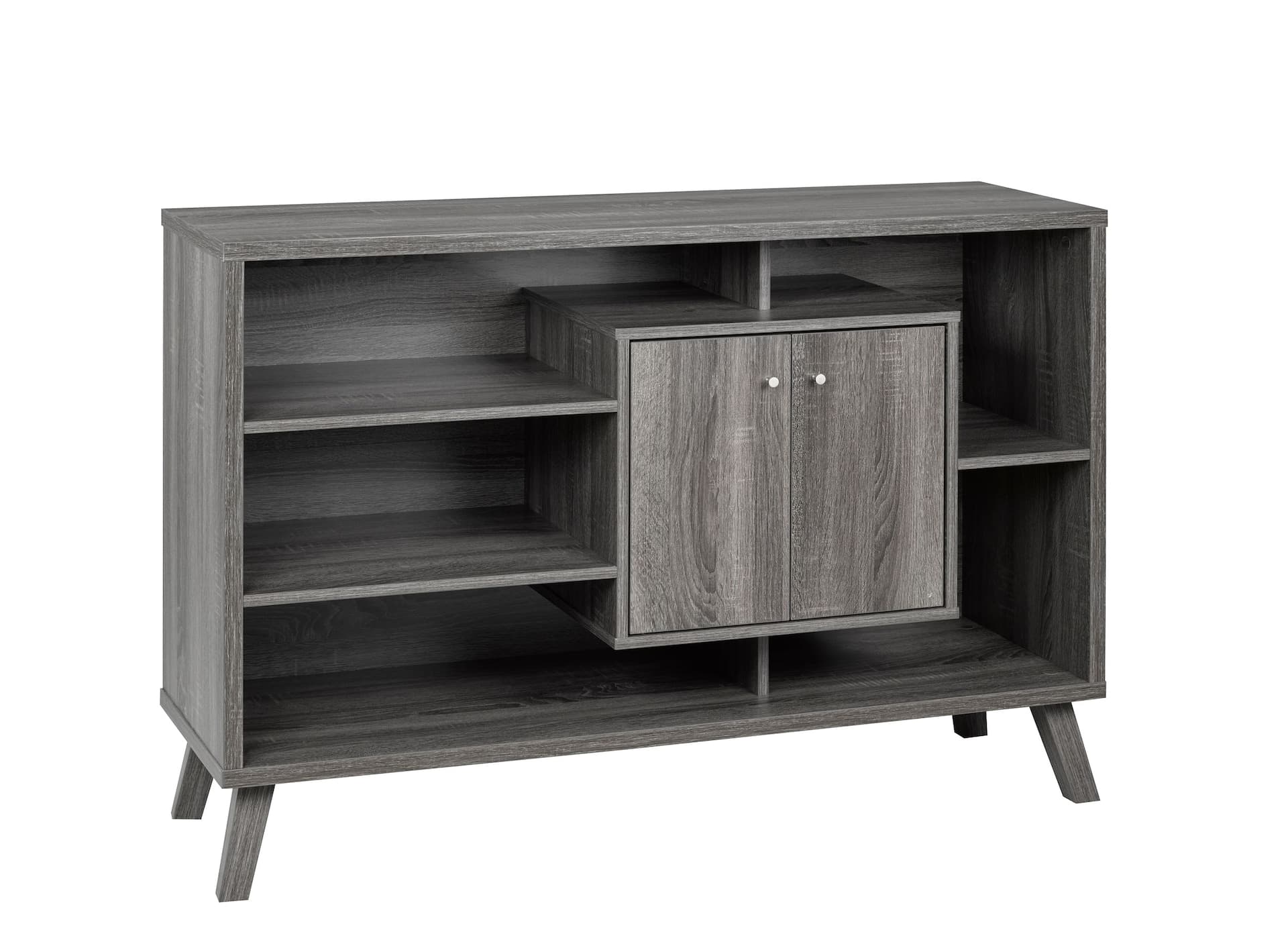 Brassex Multi-Tier Wooden Dining Buffet/Server with Storage, Grey