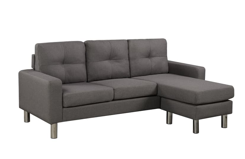 Brassex Slim-Profile Sectional with Reversible Chaise, Dark Grey