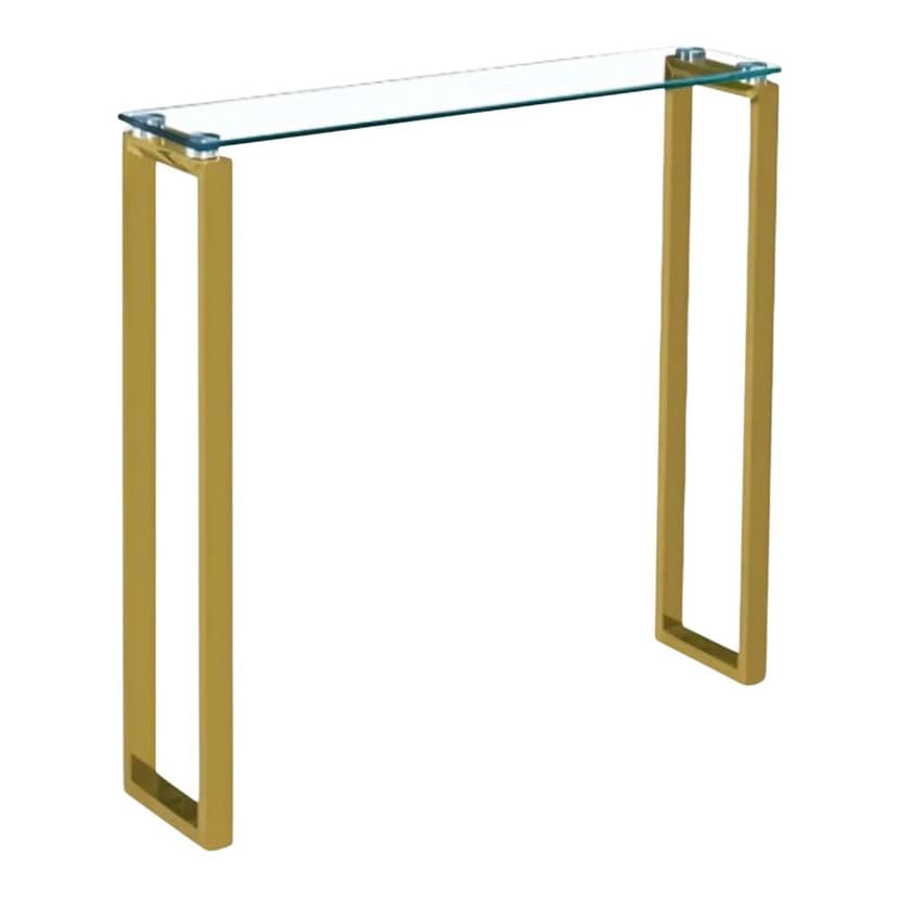 Take Me Home Gen Small Tempered Glass Console Table, Gold