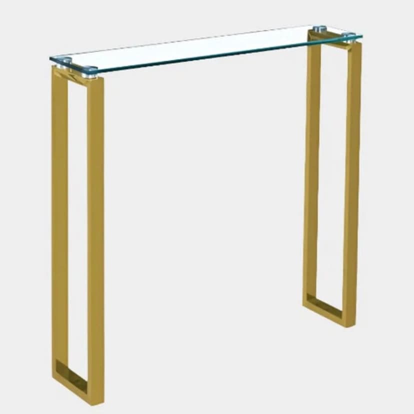 Take Me Home Gen Medium Tempered Glass Console Table, Gold