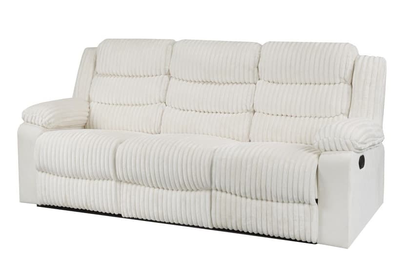 Brassex Daniel Cream Recliner Sofa with Foam Seating